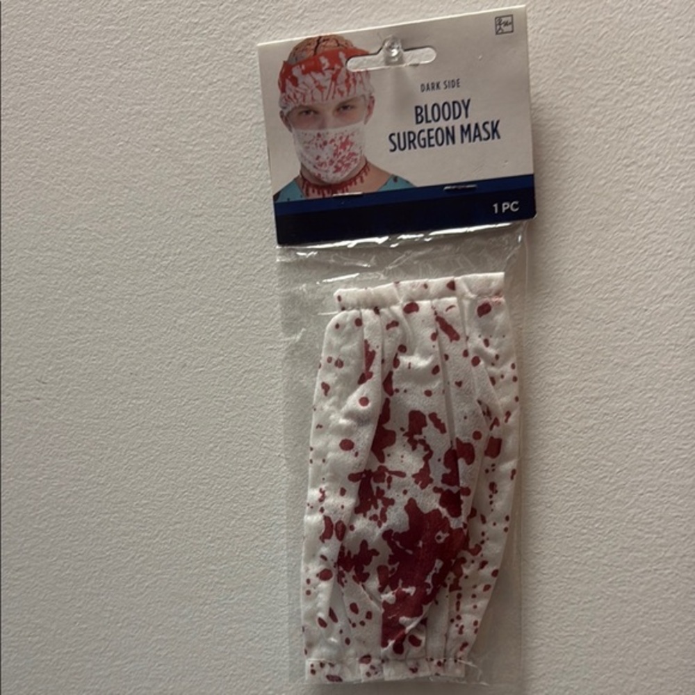 Amscan Bloody Surgeon Halloween Mask - Red and White Halloween accessory